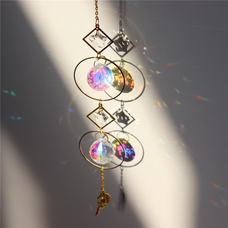 Star & Moon Crystal Suncatcher Wind Chime