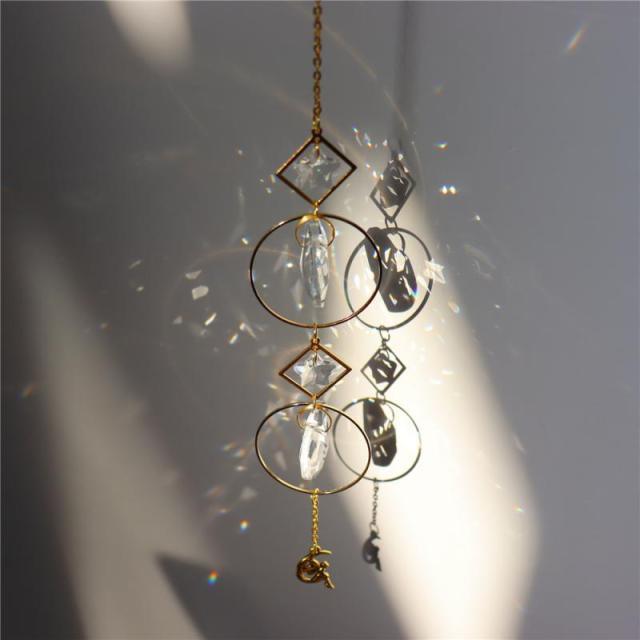 Star & Moon Crystal Suncatcher Wind Chime