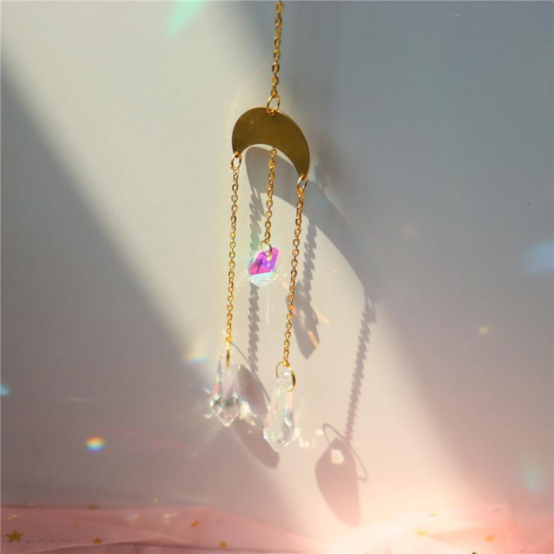 Star & Moon Crystal Suncatcher Wind Chime