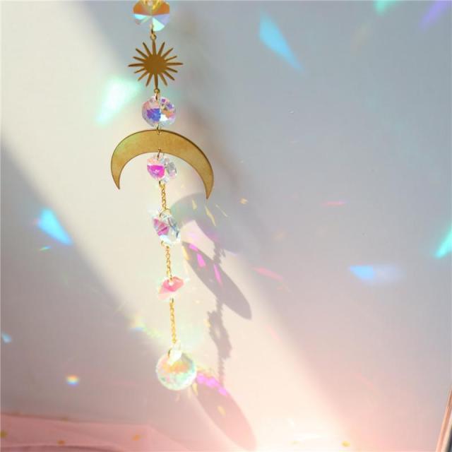 Star & Moon Crystal Suncatcher Wind Chime