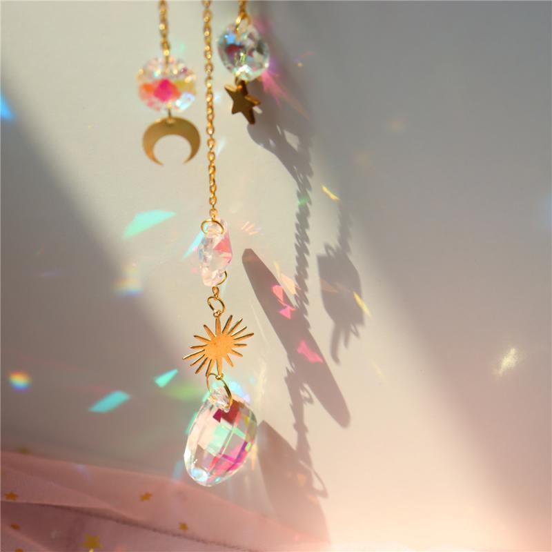 Star & Moon Crystal Suncatcher Wind Chime