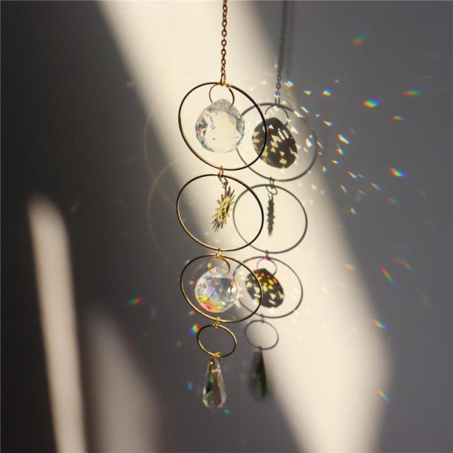 Star & Moon Crystal Suncatcher Wind Chime