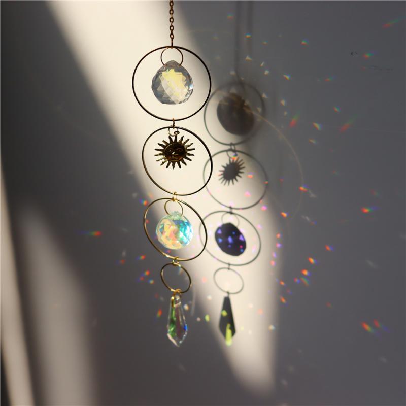 Star & Moon Crystal Suncatcher Wind Chime