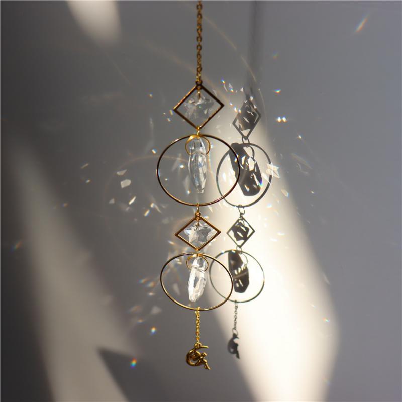 Star & Moon Crystal Suncatcher Wind Chime
