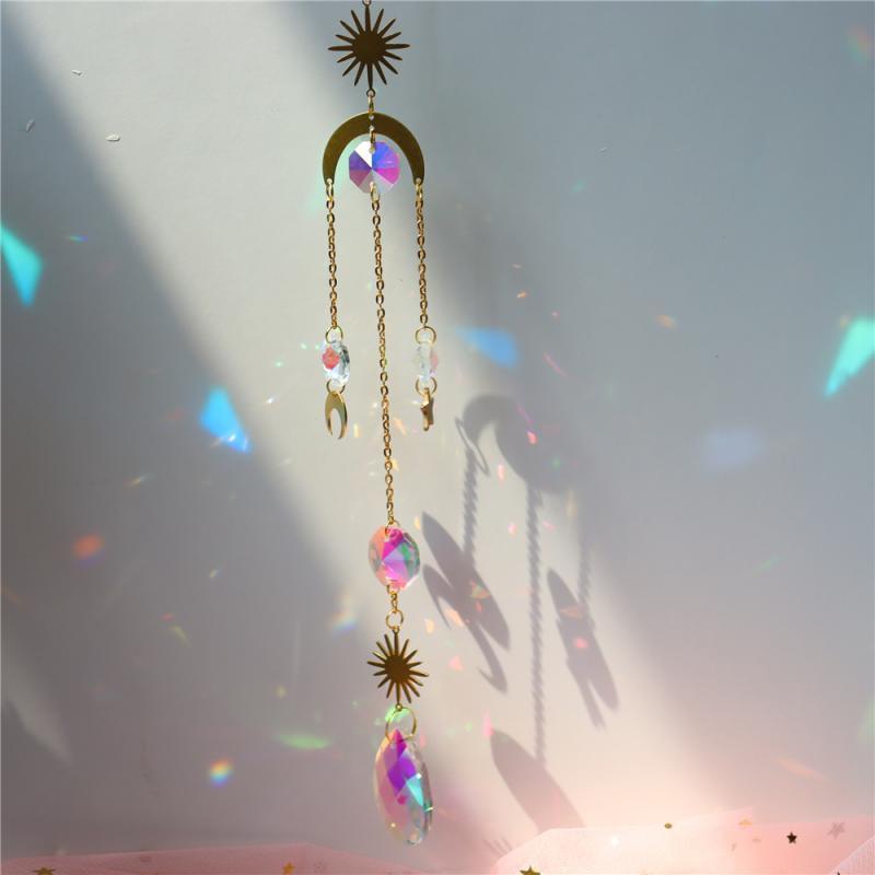 Star & Moon Crystal Suncatcher Wind Chime