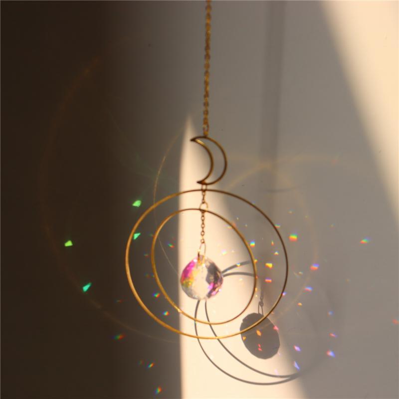 Star & Moon Crystal Suncatcher Wind Chime