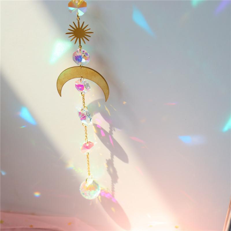 Star & Moon Crystal Suncatcher Wind Chime