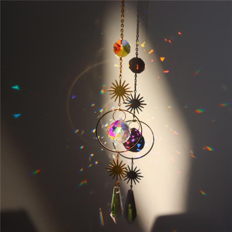 Star & Moon Crystal Suncatcher Wind Chime