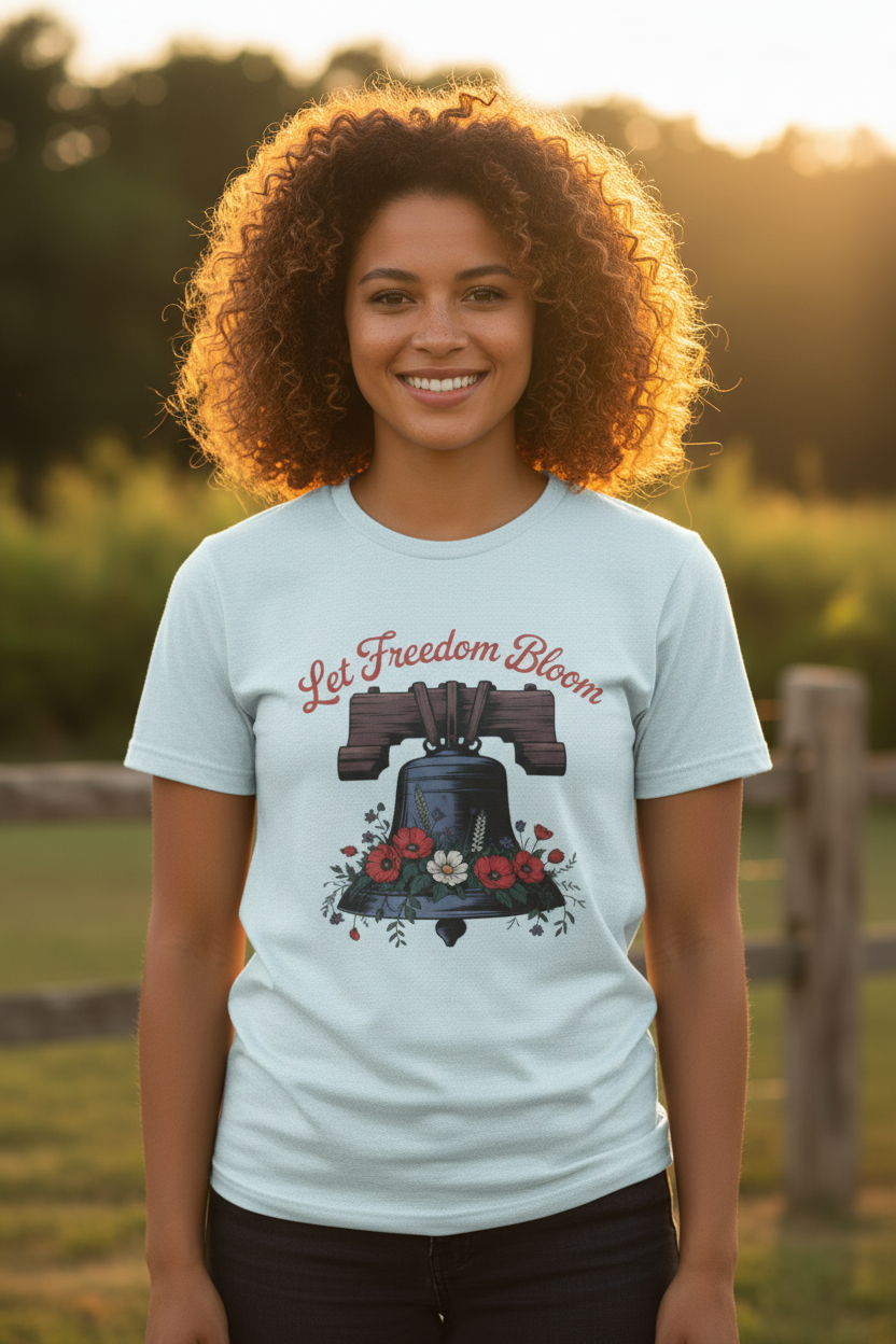 Woman Wearing Patriotic Tee